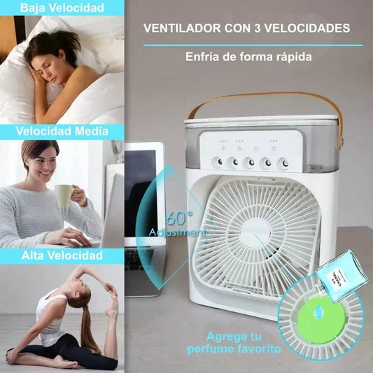 Humidificador 3 en 1 - Enfriador de Aire, Humidificador y Luz de Noche - Mini Cooler™