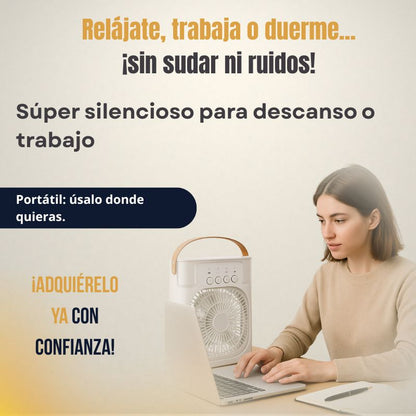 Ventilador Humificador LED 3 en 1