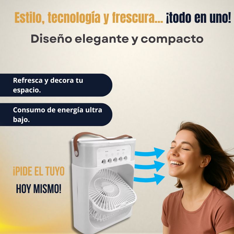 Ventilador Humificador LED 3 en 1
