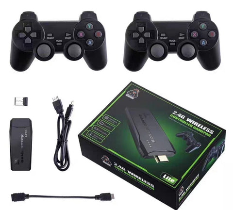 Consola de juegos retro inalámbrica, 9 emuladores clásicos, Plug and Play Video Game Stick integrado más de 10000 juegos clásicos, salida HDMI 4K HD para TV con controladores inalámbricos duales 2.4G (64G)