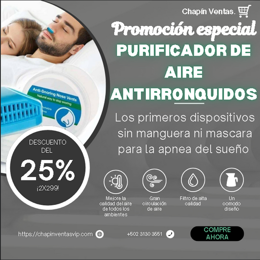 Antirronquidos y purificador de aire nasal